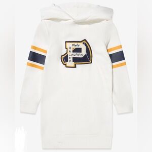 Ralph Lauren - Girls Hooded Sweater Dress in White